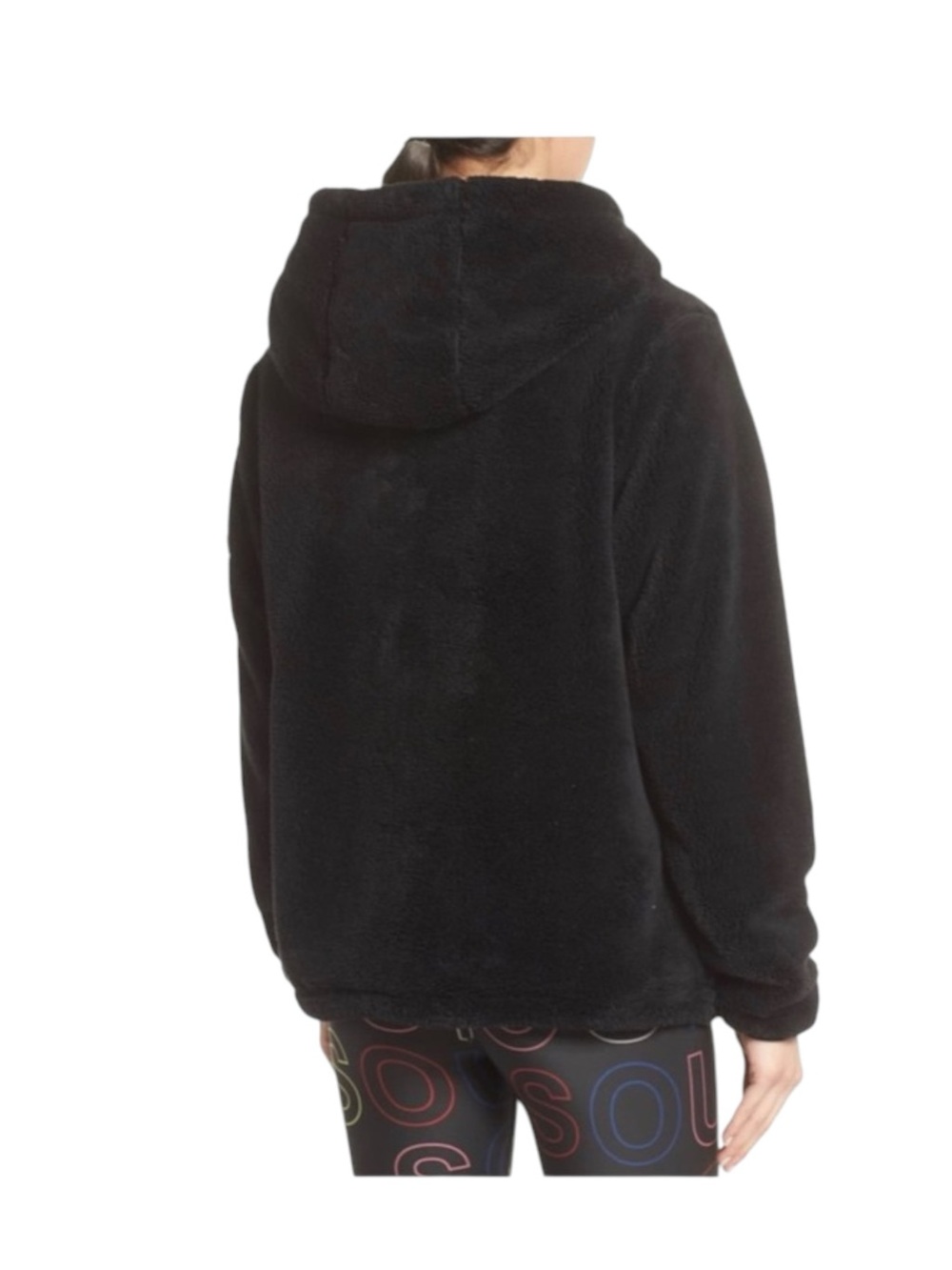 new SoulCycle ☻ Faux Shearling Reversible Mesh Skull Embroidered Pullover Hoodie - Picture 4 of 16